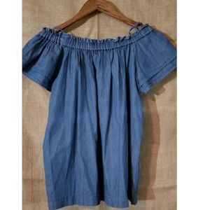 Chambray Off Shoulder Blouse